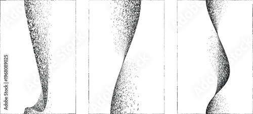 Abstract grain noise wave texture background with soft curved lines useful for posters, overlays. Minimal organic flow lines with subtle grainy texture. Fluid noised curves effect. Vector 