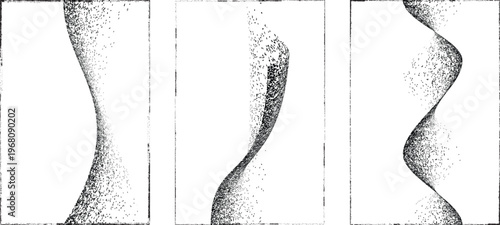 Abstract grain noise wave texture background with soft curved lines useful for posters, overlays. Minimal organic flow lines with subtle grainy texture. Fluid noised curves effect. Vector 