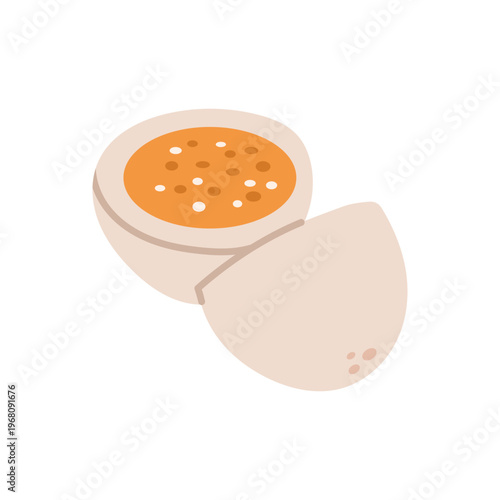 Cut boiled chicken egg