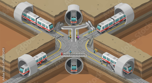 Underground Train Intersection System.