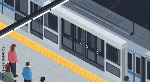 People waiting for train on platform.