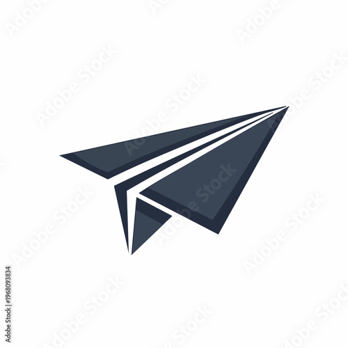 Dark Grey Paper Airplane Model.
