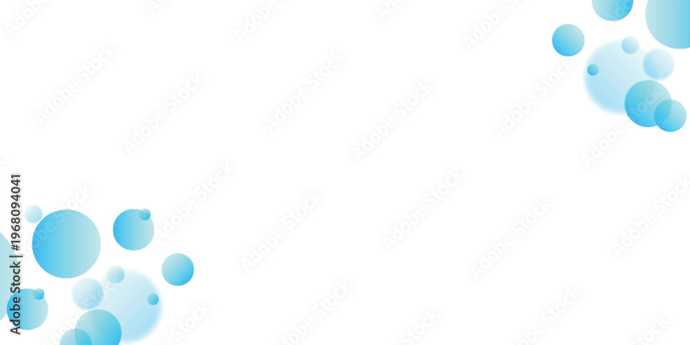 Fototapeta premium Abstract blue bubbles on white background.