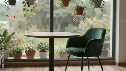 Interior Scene with Armchair and Plants