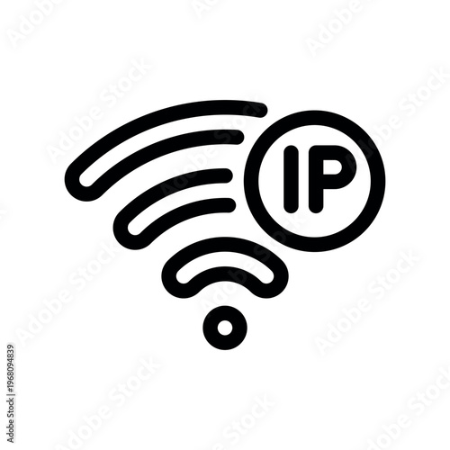 Wifi Network IP Address Outline Symbol