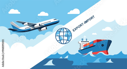 Global shipping and air cargo logistics for import and export trade