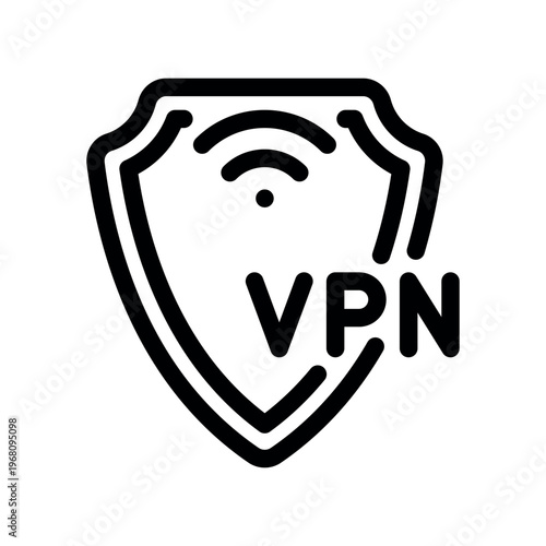 Virtual Private Network Protection Line Art