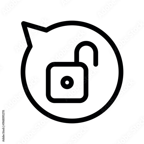 Unlocked Message Chat Privacy Outline Icon