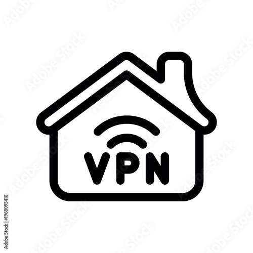 Secure Home VPN Network Architecture Icon
