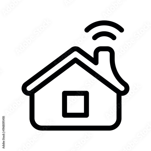 Smart Home Wireless Network Outline Icon