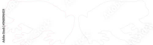 Minimalist white frog outline vector, abstract amphibian illustration, simple animal silhouette graphic, nature-inspired design element for branding and web