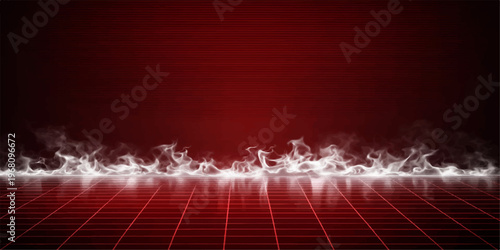 A digital medical illustration of a red abstract heartbeat pulse wave pattern with technology lines for health and finance data monitoring