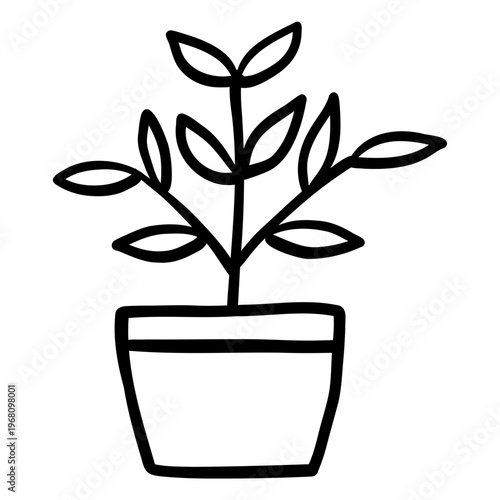 Potted plant icon representing indoor greenery and nature