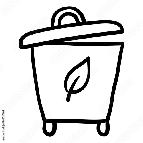 Organic waste bin icon for compost and eco waste management