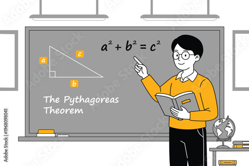 Math Teacher Explaining Geometry Formula in Class