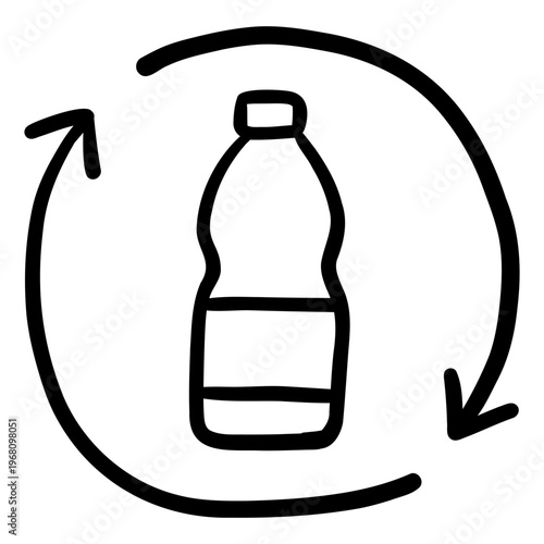 Plastic recycling loop symbol representing reuse and sustainability