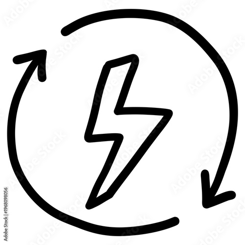 Energy cycle icon representing renewable and continuous power