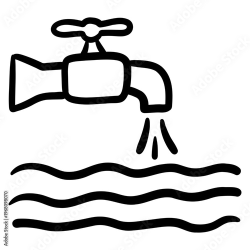 Water tap icon representing resource usage and conservation