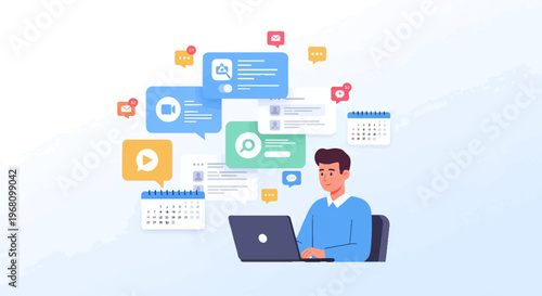 Man working on laptop computer 10.