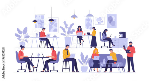 People working in office environment together.