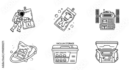space, vacuum, storage, zerogravity, astronaut, futuristic, scifi, orbit, floating, bag, compression, technology, station, galaxy, innovation, container, organization, cosmic, universe, equipment, adv