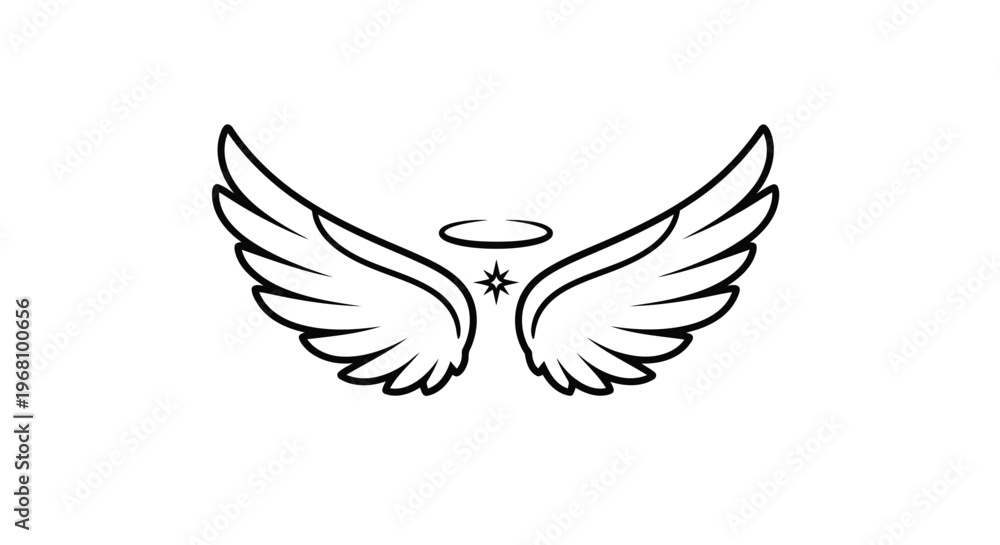 Obraz premium Peaceful dove bird illustration with open wings and a heart symbol vector design for a tribal tattoo or nature icon