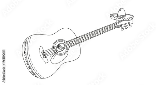 A collection of professional acoustic and electric guitar musical instruments featuring wood and metal strings isolated on a white background for rock, jazz, or classical concert equipment