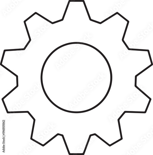 A simple gear icon with a circle in the middle Vector