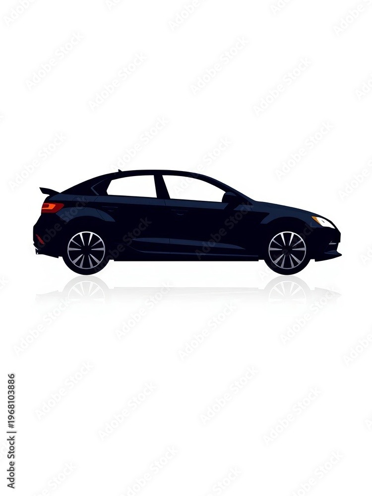 Fototapeta premium Simple modern car silhouette, clean design, vector graphic, icon, silhouette