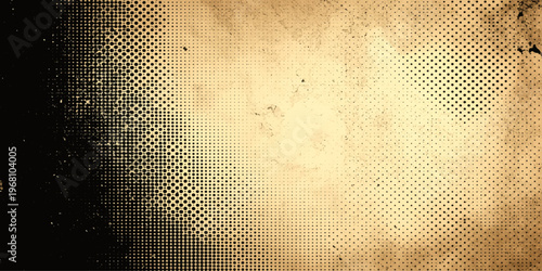 A vintage grunge texture of an old rusty metal background plate features a weathered pattern with orange and yellow halftone dots and blue vector elements for a gritty industrial design backdrop