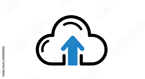 Cloud Upload Icon: Representing Data Transfer and Digital Storage in a Concise Graphic
