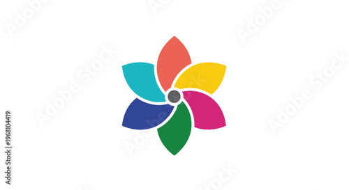 Colorful Flower Petal Design on White Background, Suitable for Logo or Brand Identity