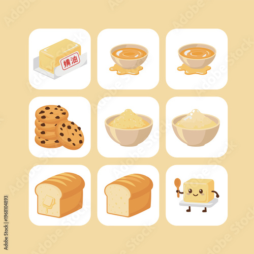 Professional cleaning set with pink detergent bottle blue spray and yellow sponge featuring cute character