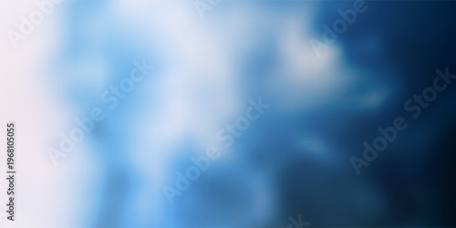 Blue and White Abstract Blurry Gradient Texture - Wide Scale Background Creative Design Template - Cloud-like, Smoke-like, Mottled Vector Background
