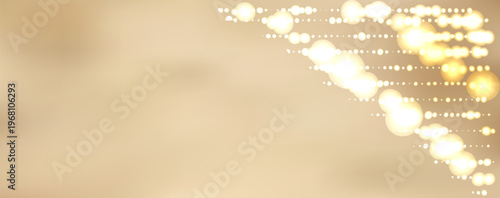 Shimmering champagne gradient with soft bokeh and warm glitter. Elegant cream texture creates luxurious atmosphere perfect for cosmetic presentations.