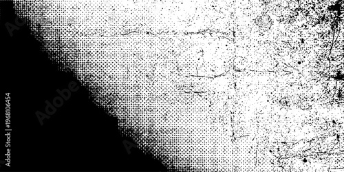 Black and white abstract background with a dark grunge texture on an old rough concrete wall surface