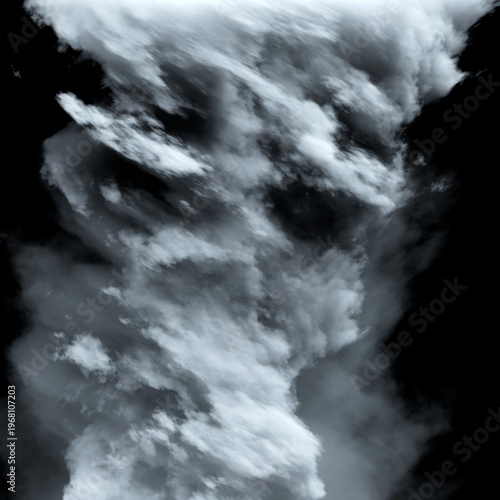 strong wind picks up as dark clouds gather and twist in the sky. clouds move rapidly, signaling a change in the weather as night falls. Clear signs of an approaching storm are visible. 3d render