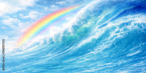 A beautiful summer day reveals a clear blue sky where white clouds reflect upon the calm sea water under the bright sunlight of heaven