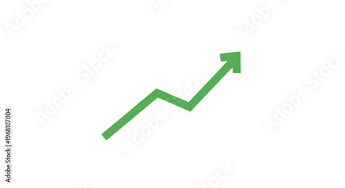 Green upward trending arrow illustration representing growth, progress, and improvement