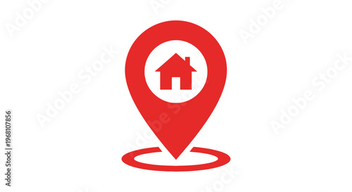 Home location marker indicating residential real estate or property pinpointing