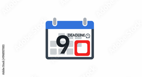 Iconic representation of a deadline on a calendar to meet project goals and deadlines