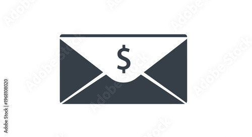 Free Download Illustration of a Financial Transaction Icon: Money Transferred via Envelope Symbol - GFXLoad