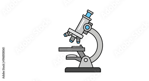 Illustration of a Simple Microscope Depicting Science and Scientific Research
