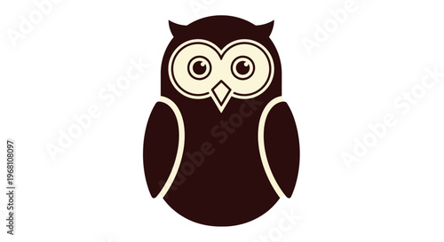 Illustration of a stylized owl with a minimalist and modern graphic design approach