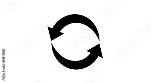 Minimalist Black and White Illustration of Circular Arrows Representing Recurrence