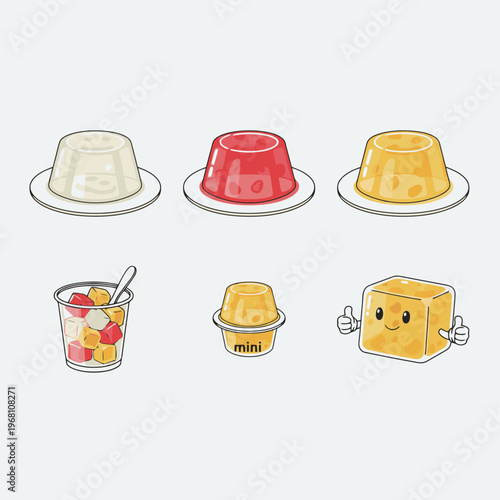 Professional cleaning set with pink detergent bottle blue spray and yellow sponge featuring cute character mascot