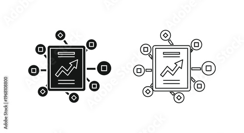 Financial report icons. Business growth vector.