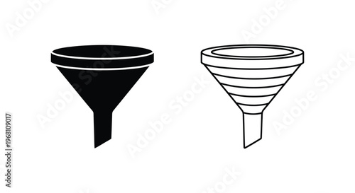 Minimal funnel icons, sales funnel vector set