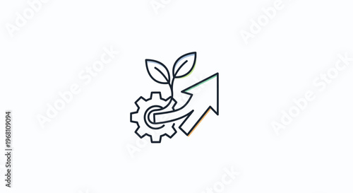Conceptual illustration depicting growth and progress within a business or ecological context