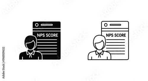 NPS score icon set, customer survey vector